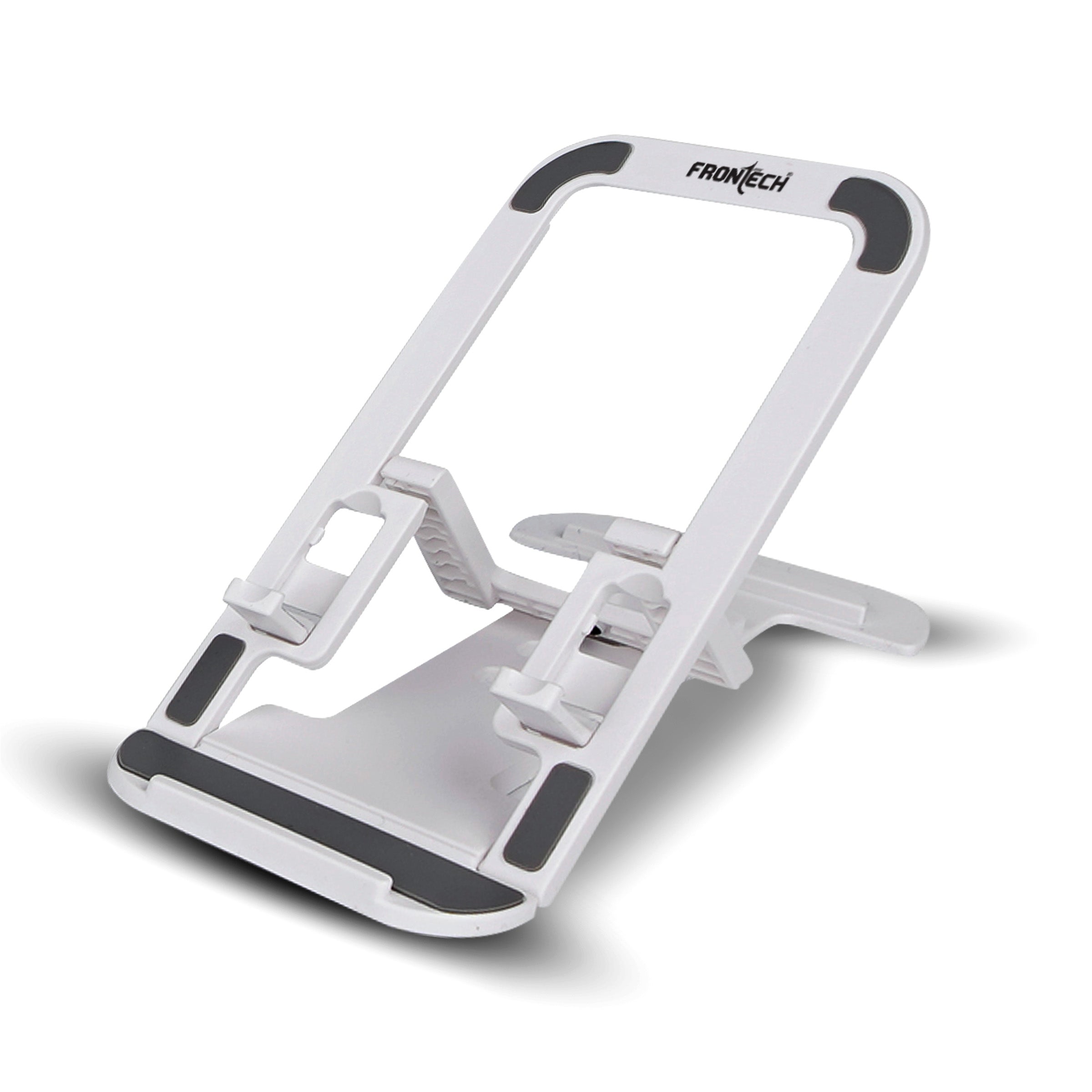 Frontech Mobile Phone Stand Holder, 4-Level Adjustable, Durable ABS Design with Rubber Pads, Foldable Desktop Phone Mount,( CCH-0013 ) Frontech Mobile Phone Stand Holder, 4-Level Adjustable, Durable ABS Design with Rubber Pads, Foldable Desktop Phone Mount,( CCH-0013 )